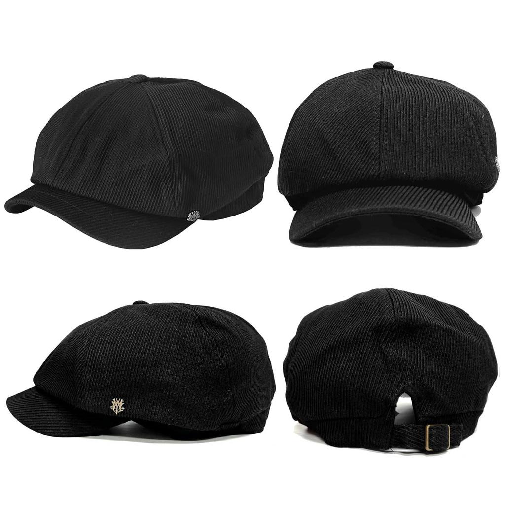 Hunting Newsboy Maximum Deep Pique Stylish Casual [Happy Hat] Men's Cap, Style, 62cm, Fit, Black, Weave, BIG, Silhouette, XL, MQUM, Autumn/Winter,