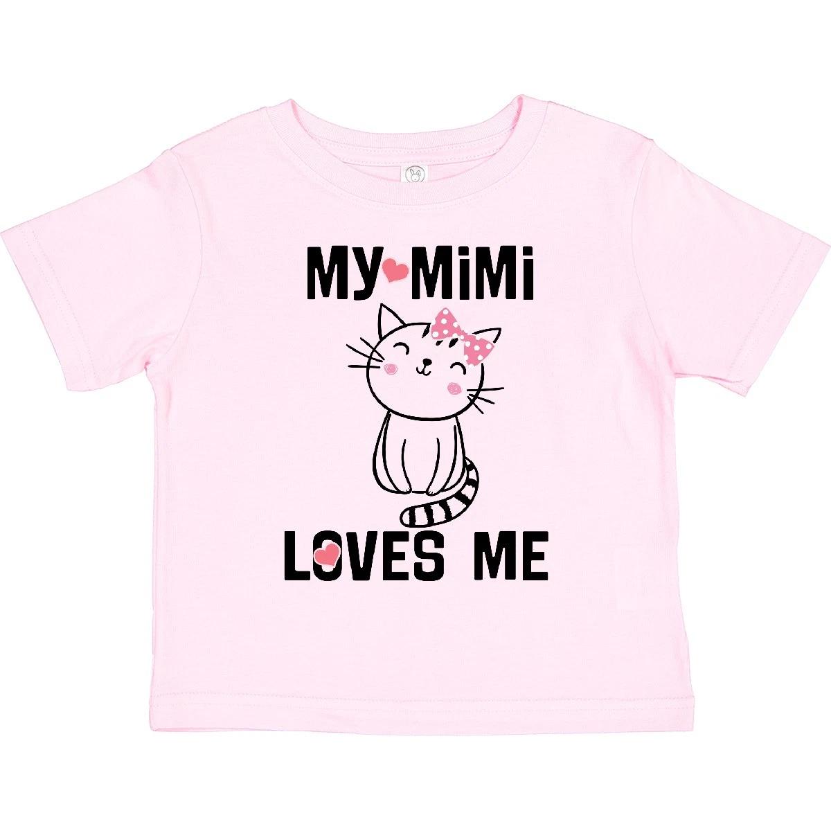 Inktastic Mimi Loves Me Grandchild Girls Toddler T-Shirt Grandkids Cute Cat Kid 100