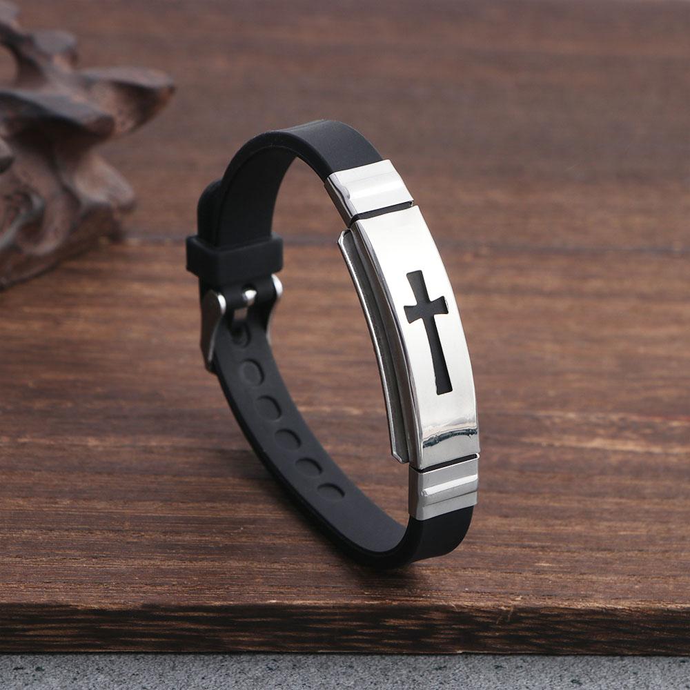 Hui Pattern Fashion Design Silicone Bracelet Jewelry Accessories Men Wristband Korean Hand Rope