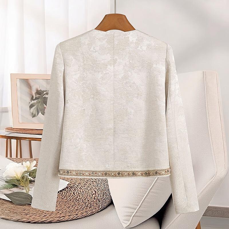 Tachi Women's Chinese Style Round Neck Linen Blend Jacket