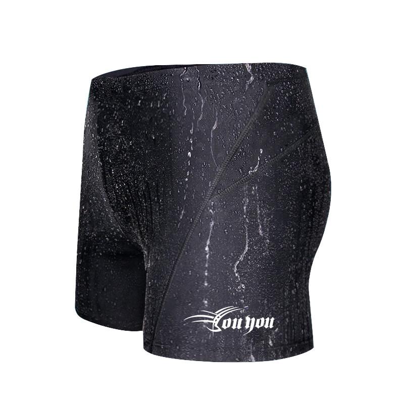 Men s Black Loose Fit Boxer Swim Trunks