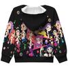 Girls Hoodie 3D Cartoon Jacket Sweatshirt Music Zip Hooded Long Sleeve Tops