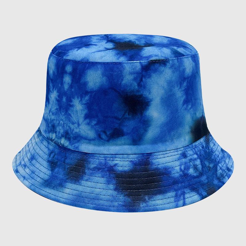 Neutral Summer Tie Dye Printed Fisherman Hat Outdoor Breathable Hat Sunshade