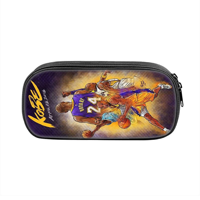 Nba Kobe Bryant Pen Case With Large Capacity Nylon Storage Bag For Students And Fans коралловый