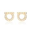 Ferragamo Gancini Crystal Pearl Earrings 760125 696581