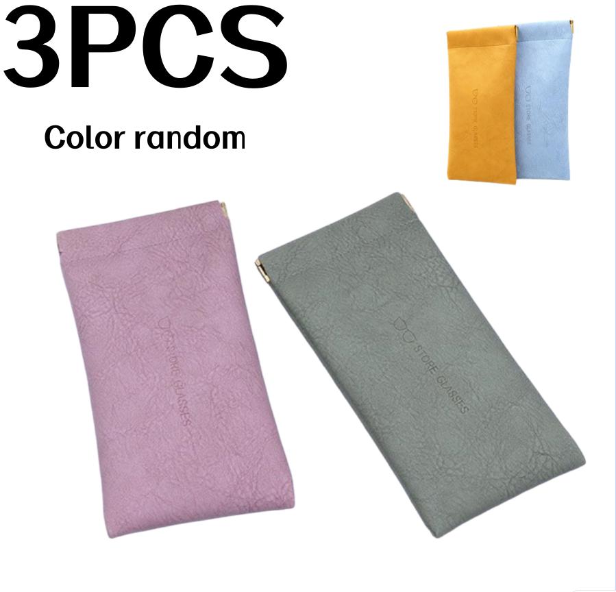 

3 шт. Случайный цвет Автоматически закрывающийся чехол для очков Портативный Однотонный Простой Кожаный чехол для солнцезащитных очков Унисекс Чехол для очков Эластичный карман E