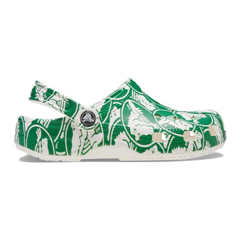 Crocs Resin Casual Fashion Children's Sandals White Green Children's Style