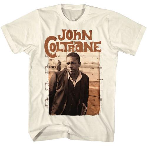 John Coltrane Sepia and Notes Natural Adult T-Shirt Unisex T-Shirt S