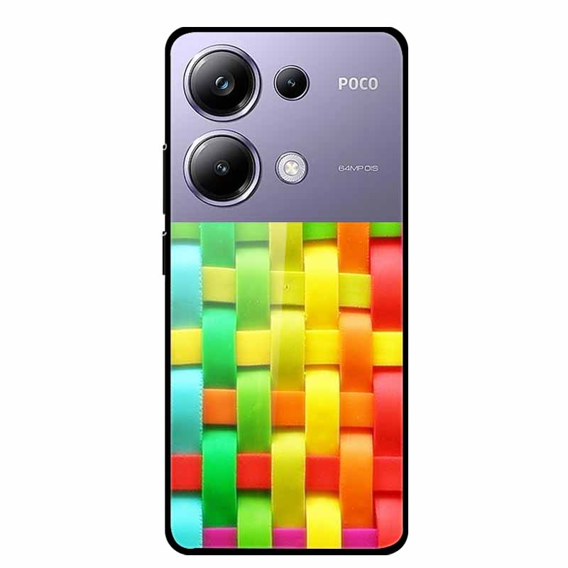 Painting Cover For Poco M6 Pro GlassTempered Glass Case Hard Back Shield for Xiaomi Poco M 6 Pro 6.67" Colourful Phone Fundas