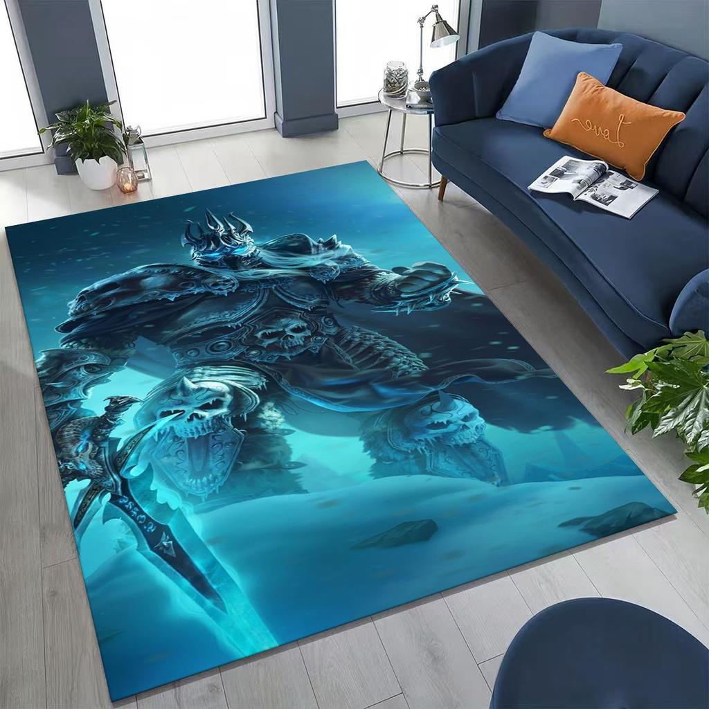 WOW World of Warcraft Arthas Demon Illidan Sylvanas Rug for Bedroom Living Room Sofa Home Doormat Decor, Kids Non-slip Floor Mat