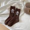 Ladies Autumn Winter Thickened Warm New Cartoon Dancing Bear Wool Drum Pile Socks