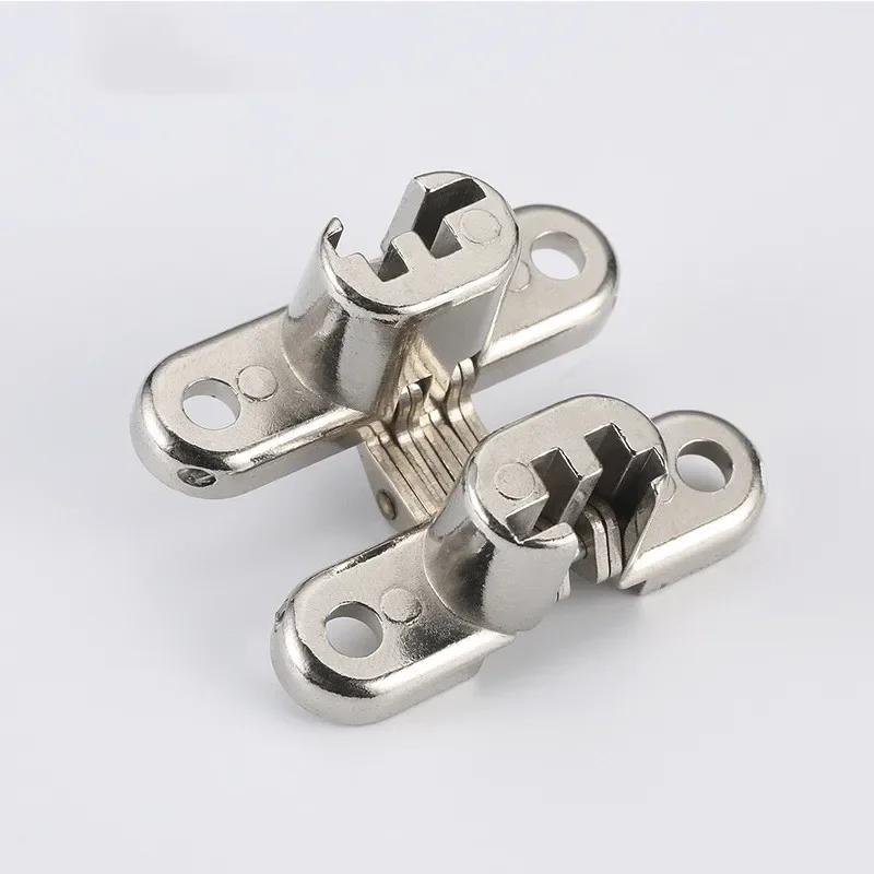 4Pcs Hidden Hinges Invisible Concealed Barrel Cross Door Hinge Bearing Wooden Box For Folding Window Furniture