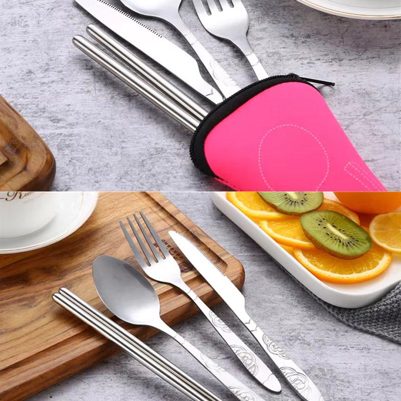 Travel Packaging Tableware Bag Without Dinnerware Tableware Case Home Kitchen Portable Cutlery Bags Picnic Fork Spoon