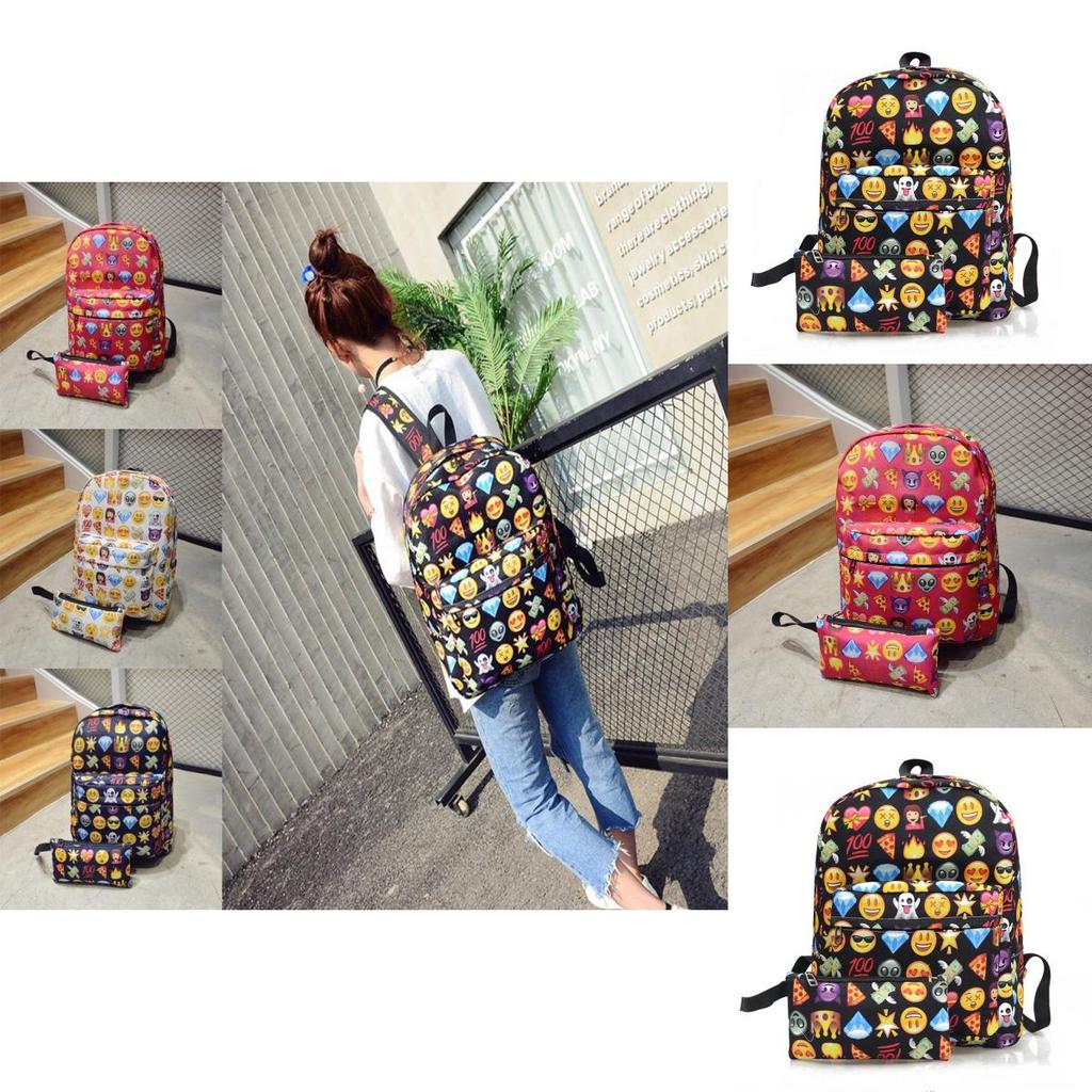 Stylish Garcon Filles Emoji Smiley Backpack Featuring High-quality Material For School