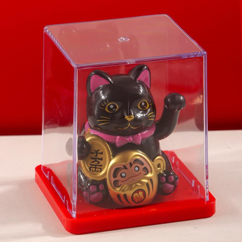 Gatto Portafortuna Solare Che Saluta Automaticamente Gatto Ricco Decorazione Desktop Casa Bancone Cassa Ornamento per Auto