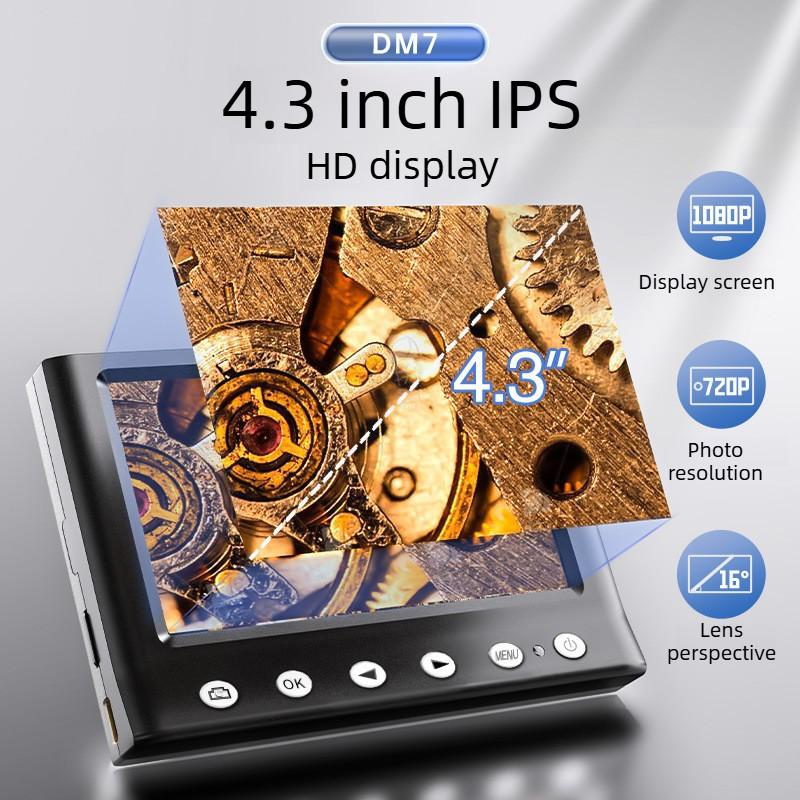 4.3-inch Digital Microscope Coin Antique Calligraphy Detection Magnifying Glass Industrial Maintenance HD Electron Microscope