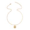Single diamond necklace European and American high-end jewelry women's fashion gold-plated devil's eye punk style collarbone chain