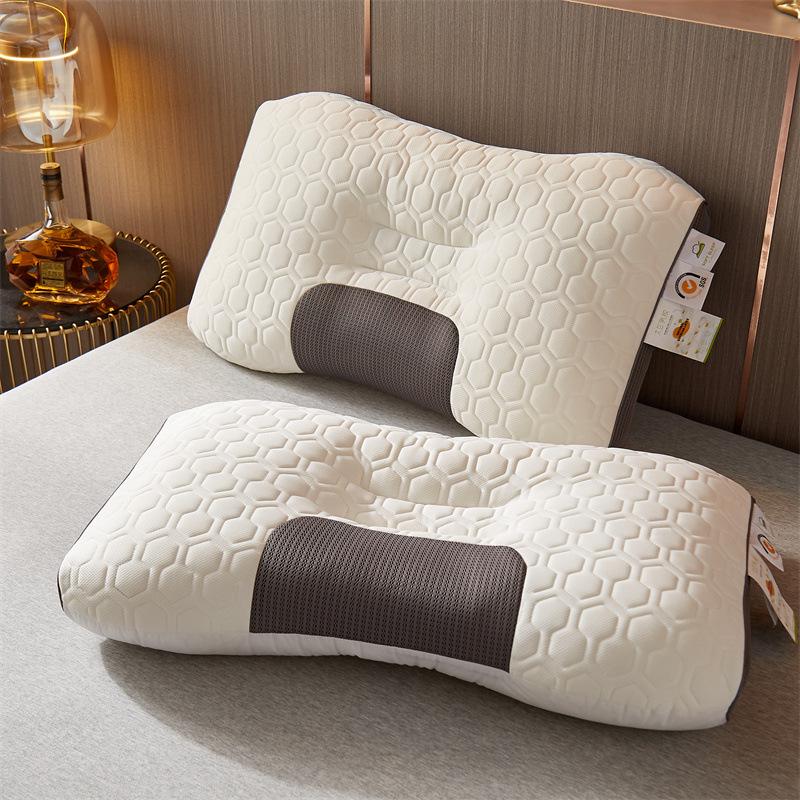 New Latex SPA Massage Pillow Cervical Vertebra Support Sleep Pillow Home Male Student Dormitory Pillow Pillow Core