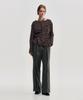 Kimjisu Dozi - Raw Edge Pinched Pullover _ Brown