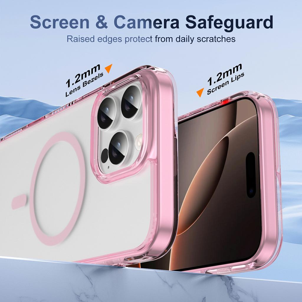 For iPhone 16 Pro Case with Camera Touch Control Button PC + TPU Phone Cover Compatible with MagSafe