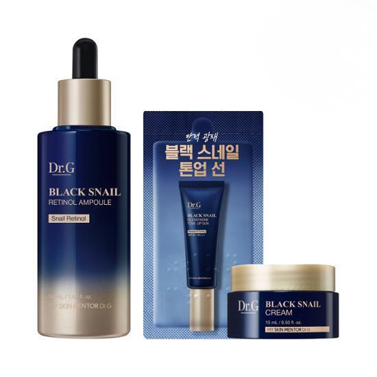 Dr.G Black Snail Retinol Ampoule 50ml + Cream 15ml + Tone-Up Sun 2ml Set