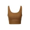 Zenvy Ribbed Low-Intensity Support Quick-Dry Long Sports Sutien Lenjerie pentru femei Light-British-Brown White HF1543-281
