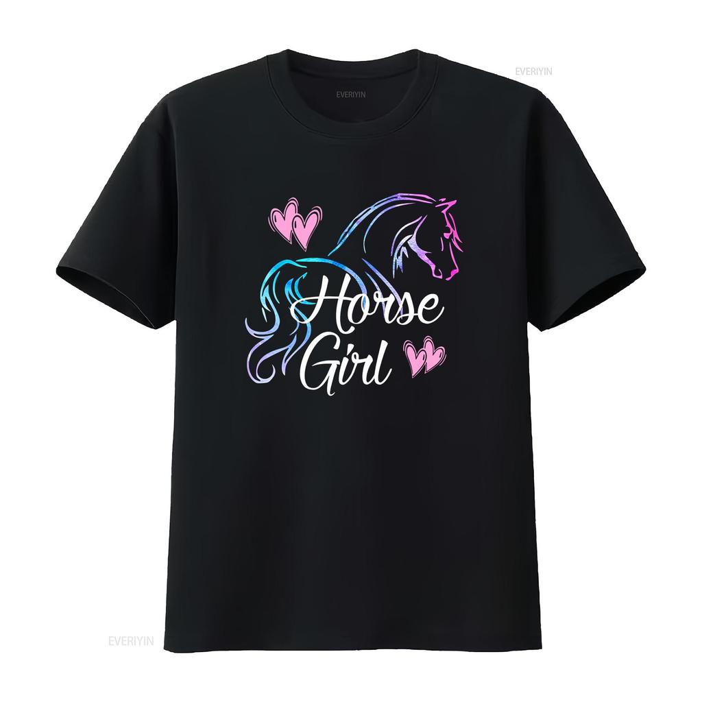 HORSE GIRL T Shirt Love Horses Riding Rider Women  vintage Washed Top For Everyday Wear fashion Slightly Unisex Versatile