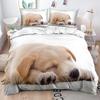 Cute Pet Animal Duvet Cover Set, Realistic Dog Cat Giraffe Bedding, Soft Quilt Cover Pillowcases for Boys Girls Adults Kids