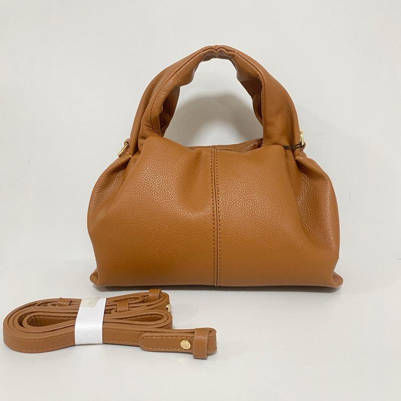 POL Cloud Bag 2025 New French Ladies Dumpling Bag Black Retro Fashion Shoulder Bag Underarm Bag