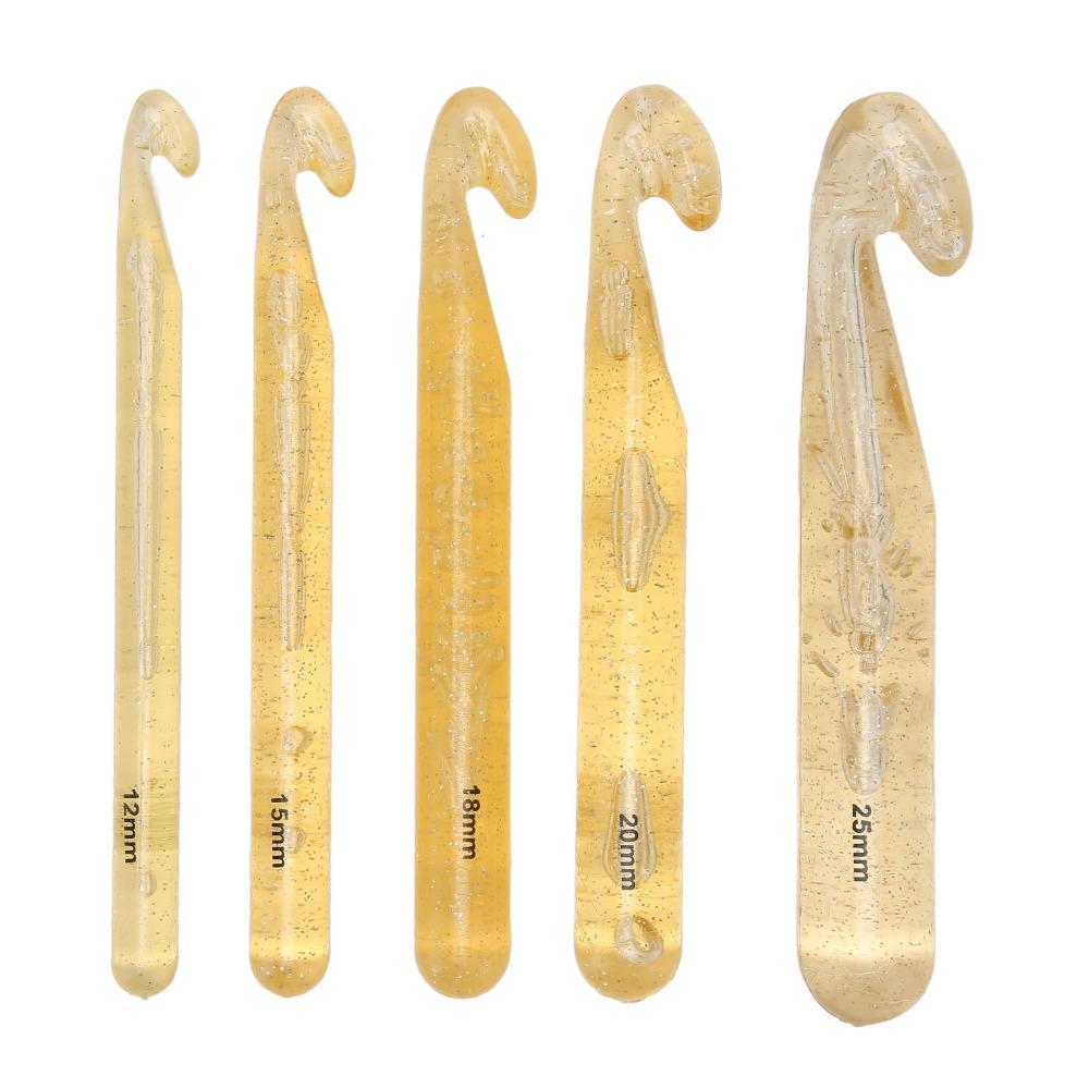 5pcs Assorted Sizes Crochet Hook Set Thickened Handle Ergonomic Crochet Hooks For Blanket Knitting