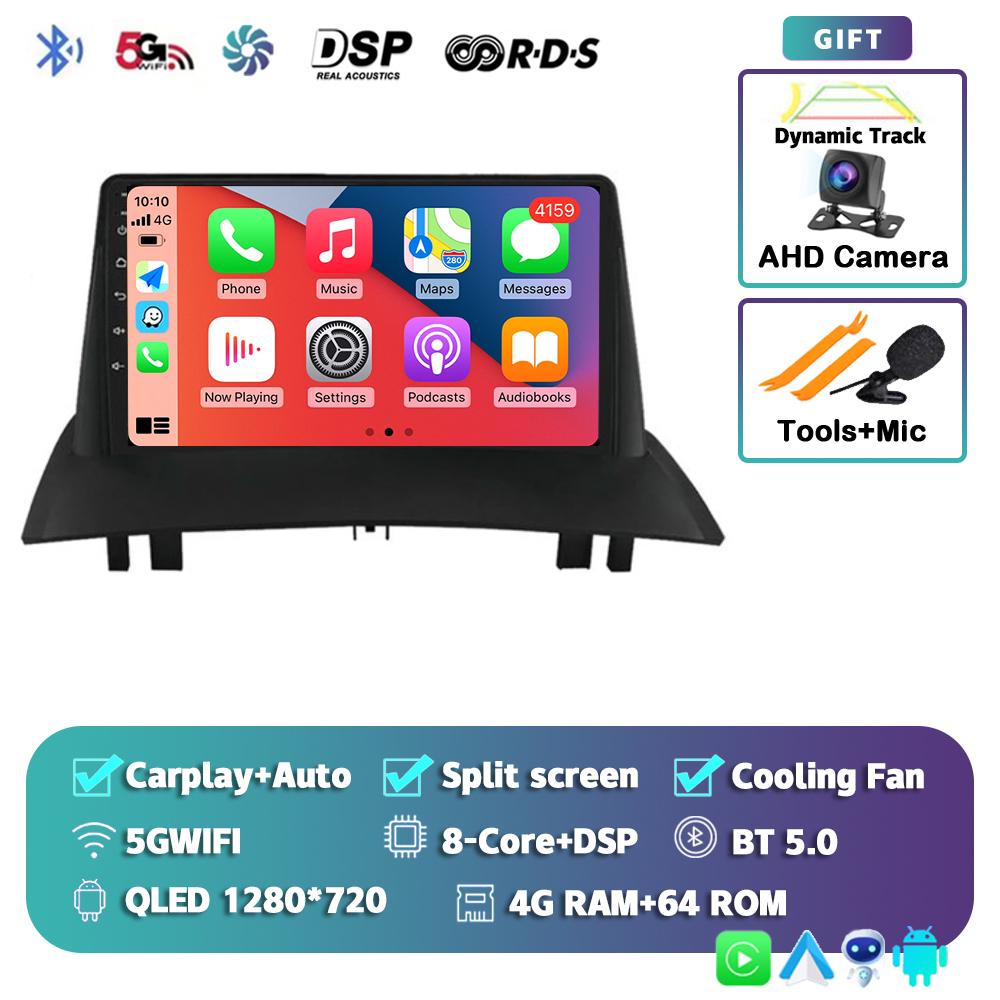 Android 14 Carplay Auto WIFI+4G Car Radio For Renault Megane 2 2002-2009 Multimedia Video Player 2Din 2din DVD Navigation GPS BT