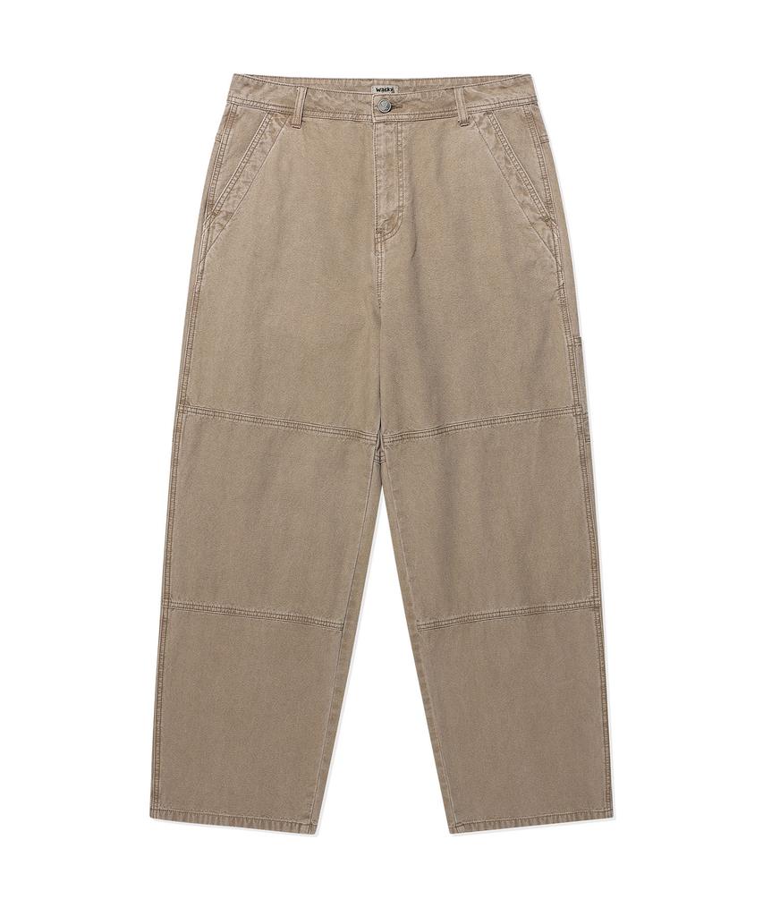WACKY WILLY Straight Wash Cotton Pants Beige