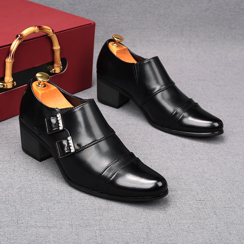 men luxury fashion patent leather shoes slip-on double buckle monk shoe pointed toe breathable loafers designer stylish footwear