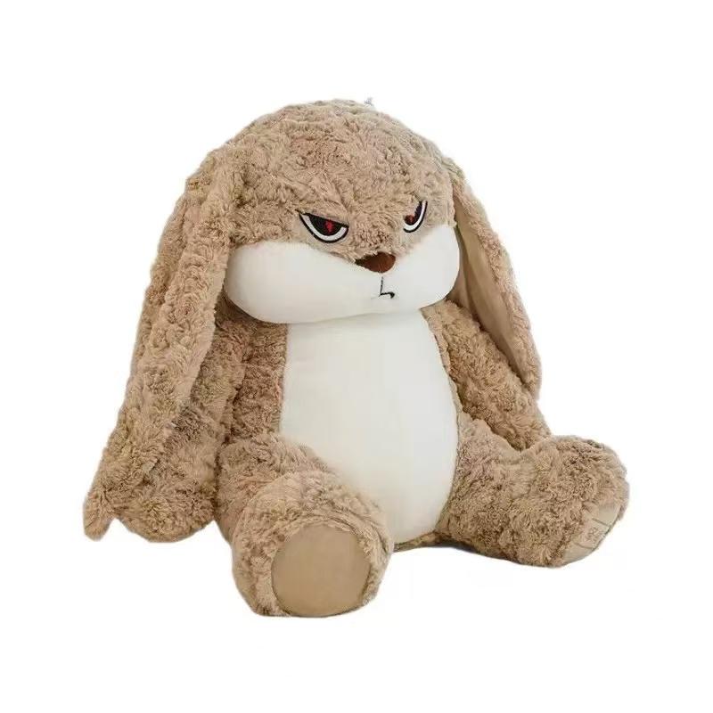35cm Cute Angry Rabbit Plush Toy Soft Long Eared Stuffed Animal Doll Kids Birthday Gift Room Decor