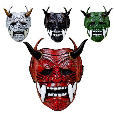 Szamuráj maszk Japán Cosplay Maszkok Ijesztő Latex Mascarillák Horror Anime Arcmaszkok Halloween jelmezek Kellékek Karneváli Szempillaspirálok
