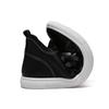 Men's Korean Style Velvet-Lined Mid-Top Leather Sneakers - Trendy Casual Cowhide Patchwork, Large Sizes Available.