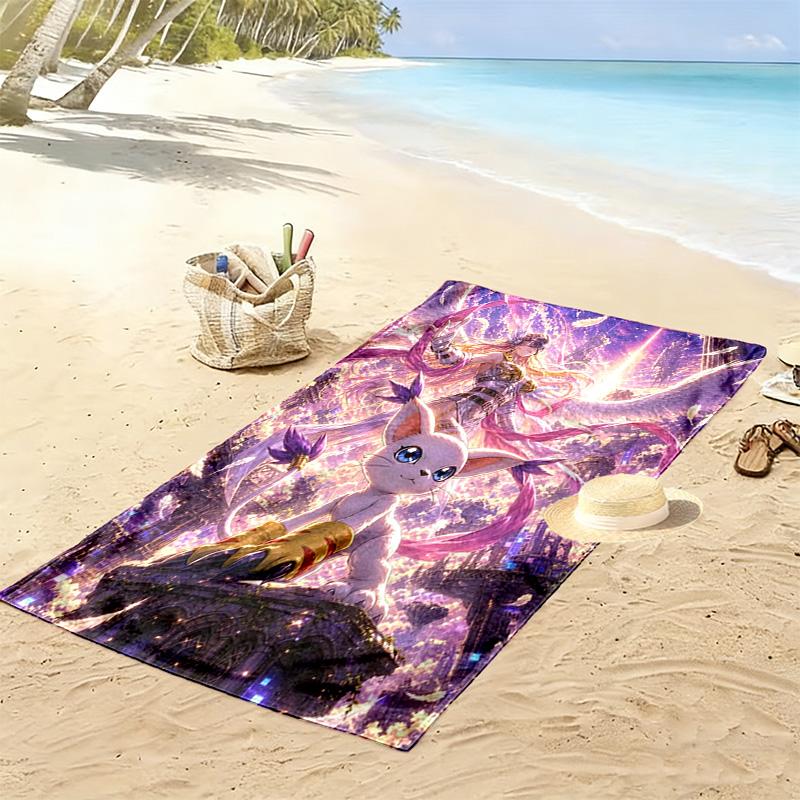 Angewomon Print Beach Towel, Large Soft Quick Dry Towel for Beach Camping Swimming
