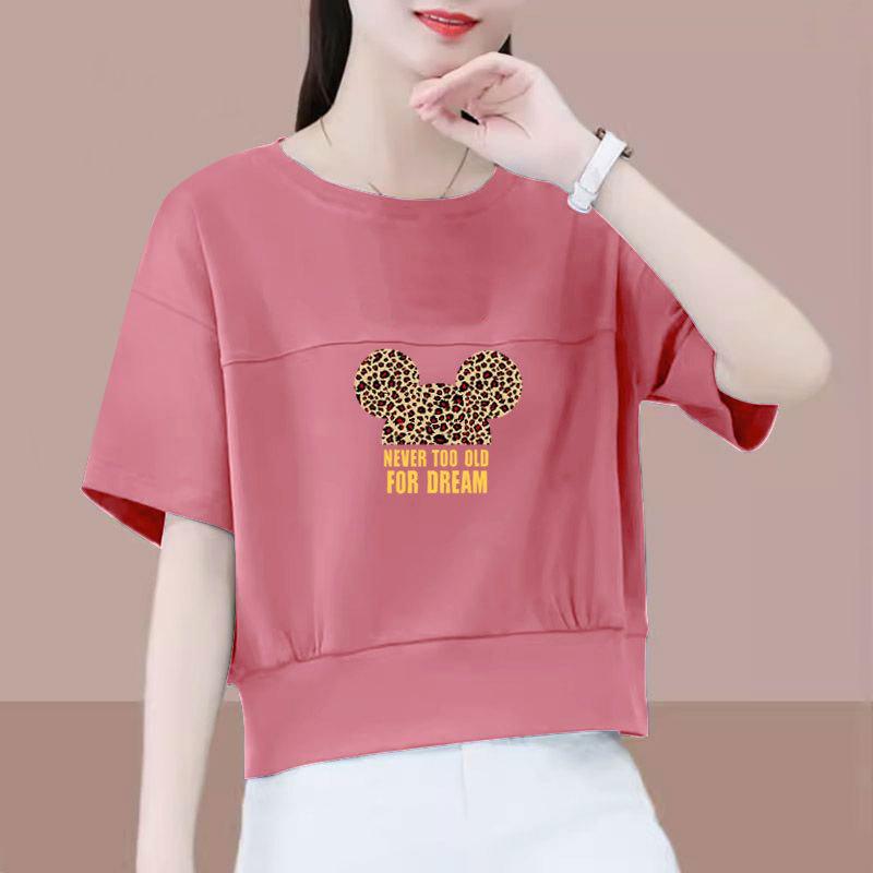 

Petite Women s Summer Pure Cotton Letter Print Short-Sleeve T-Shirt: Loose, Slimming, and Trendy Base Layer Top 2XL (62.5-67.5 kg)