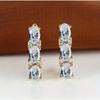 French Style Light Luxury Gold Three Oval Diamond Earrings Buckle Stylish and Fashionable Earring Accessory
