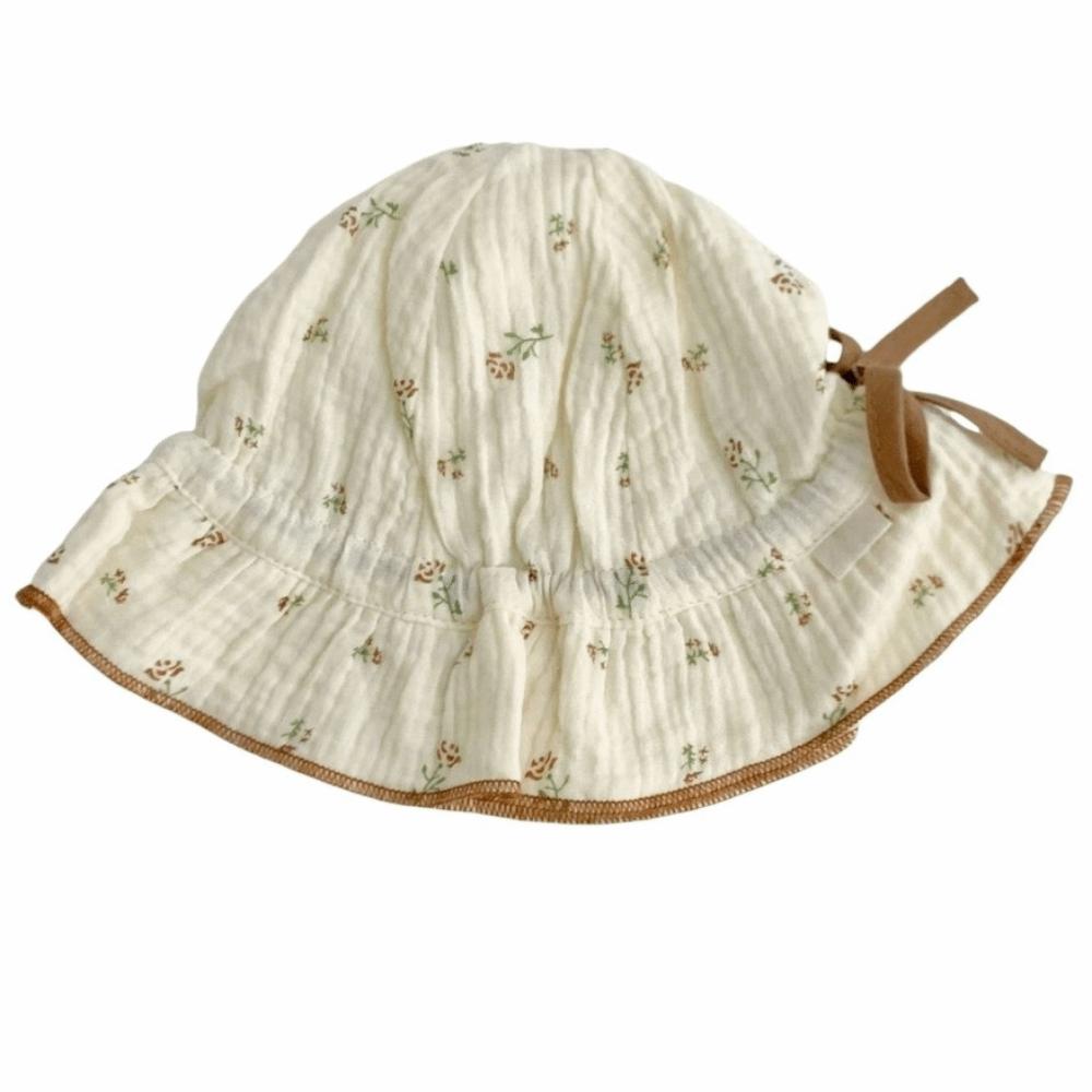 Thin Baby Girl Bucket Hat Sweet Flower Kids Outdoor Sunscreen Hat Cute Panama Fisherman Cap