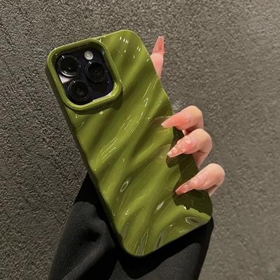 Coque de téléphone à motif ondulé doux pour iPhone 11 12 13 14 15 Pro Max X Xs Max XR 7 8 Plus SE antichoc