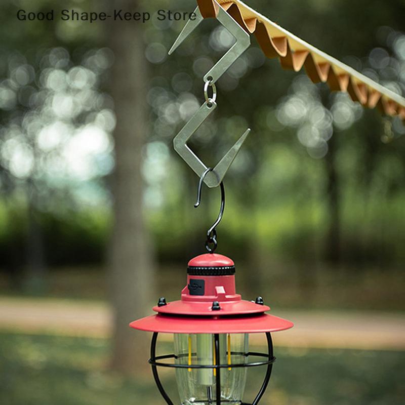 Flat S Hook Durable Hanging Hooks Hanger Outdoor Storage Travel Camping Hiking Gardening Tools Item Organizer