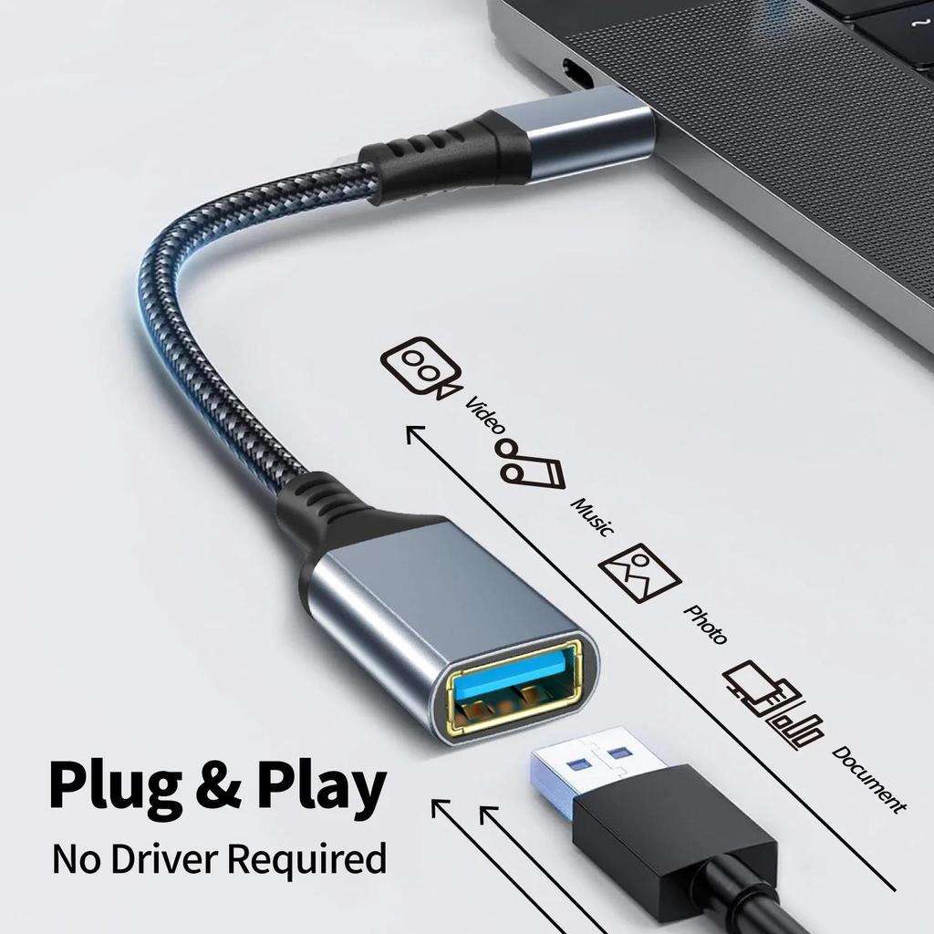 Type-C To USB 3.0 OTG Cable 5Gbps for iPhone 15/16 Xiaomi Data Transfer Cable for Flash Drive Hard Drive 3