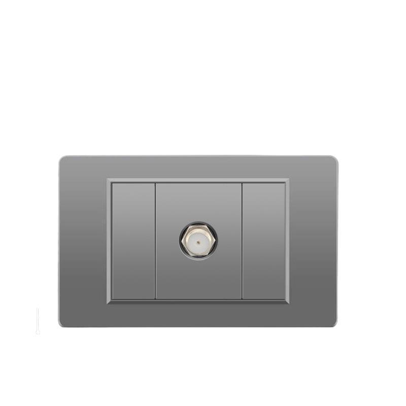 118 Type Switch Six-Hole Gray Wall Socket with Type-C 20W, Thai Style & PC Panel, Taiwan Socket