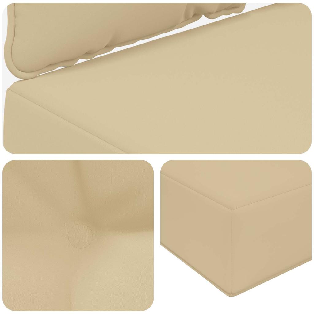 Outdoor Sofa Cushions 3 Pcs Beige Polyester