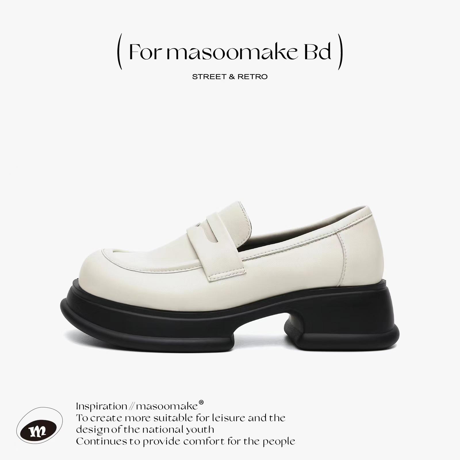 

Популярные женские туфли-лоферы из натуральной кожи на платформе Mazorism с толстым каблуком, туфли в стиле колледжа Spice girl JK Mary Jane 34 абрикосовый