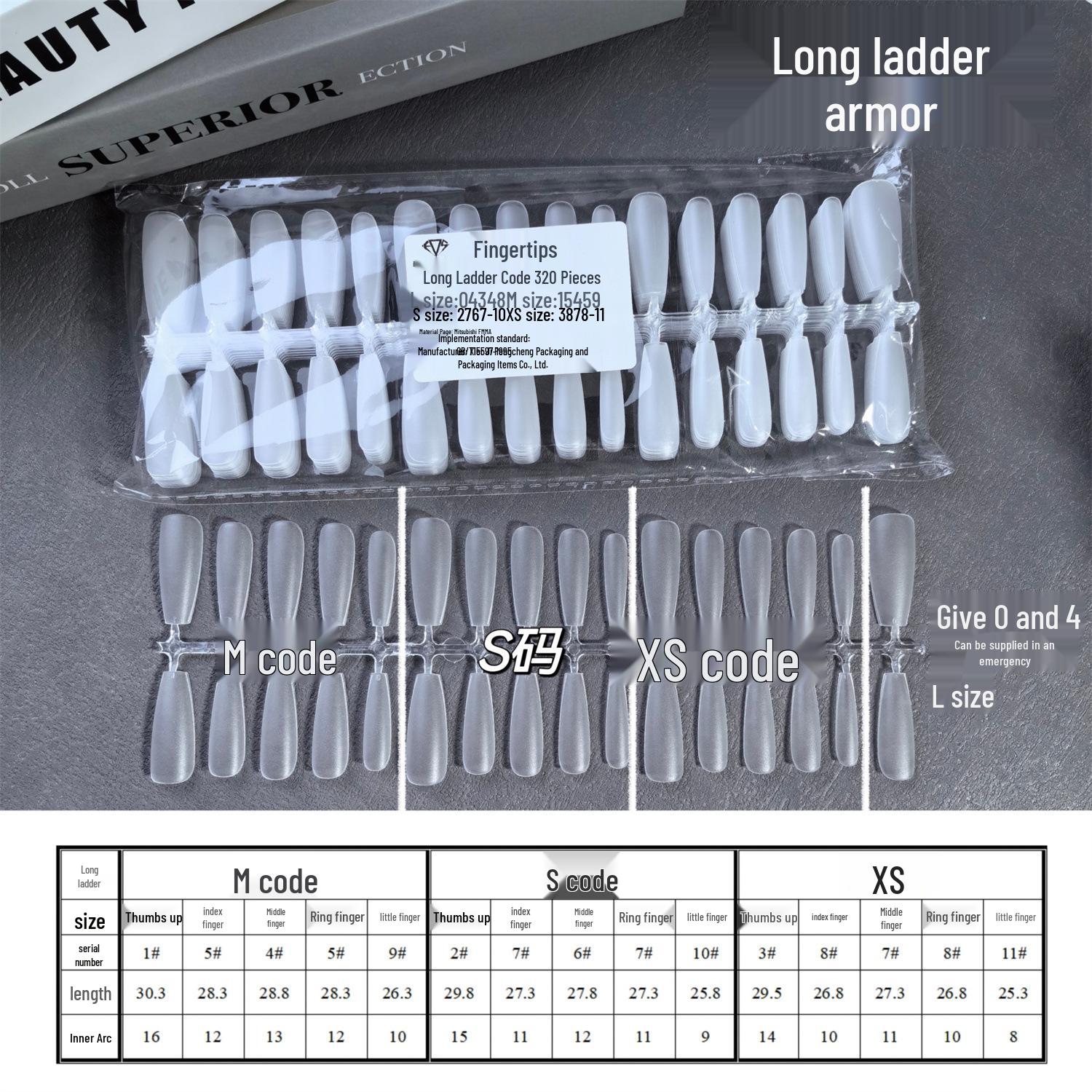Moshang Fingertip 3.0 Long Pointed White Nail Art Stickers for Salon Quality Wearable Nails