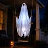 Wetterbeständige Deko Halloween Hängende Schaukel Geist Dekoration, Leuchtende Große Gruselige Außen Dekorationen auf A für Außen Garten Hof Veranda
