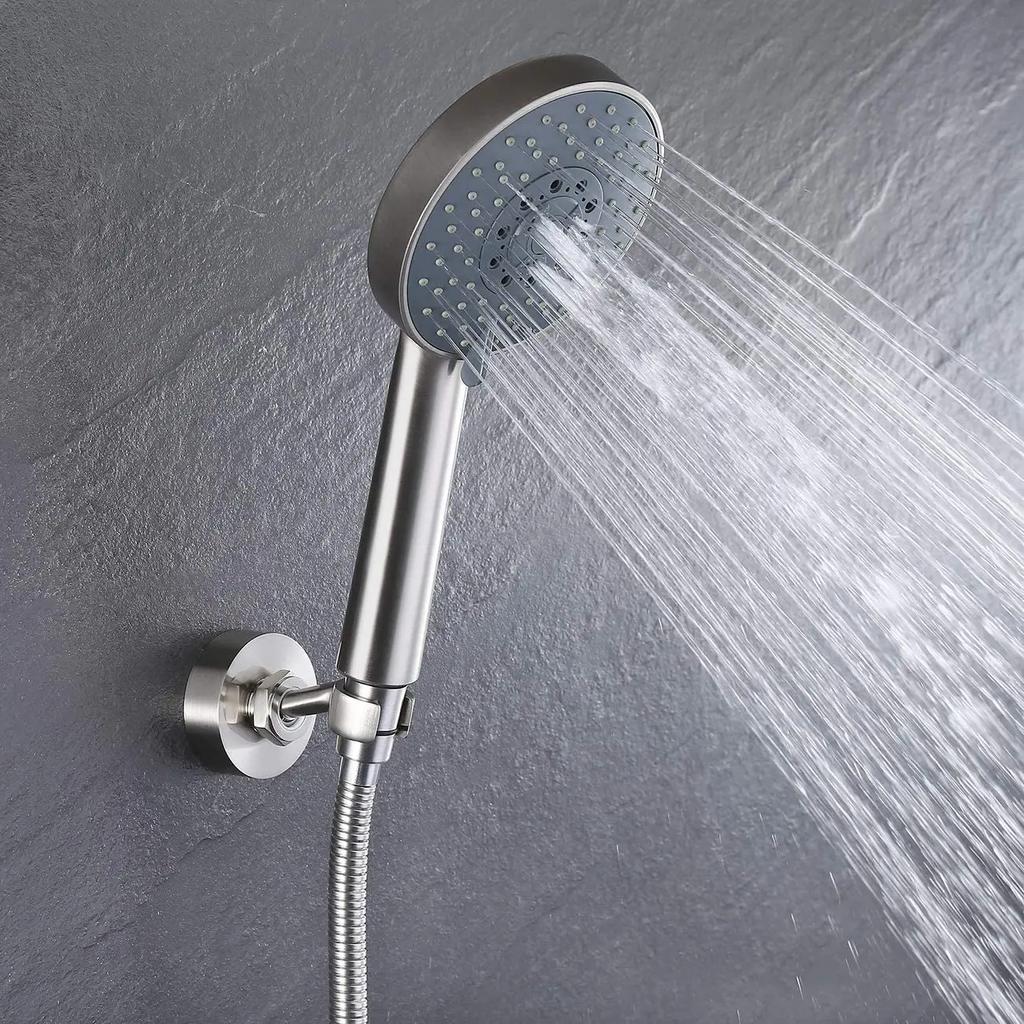 Bathroom Brass Handheld Shower Head Bracket Hand Sprayer Holder Shelf Stepless Adjustable Wall Mount