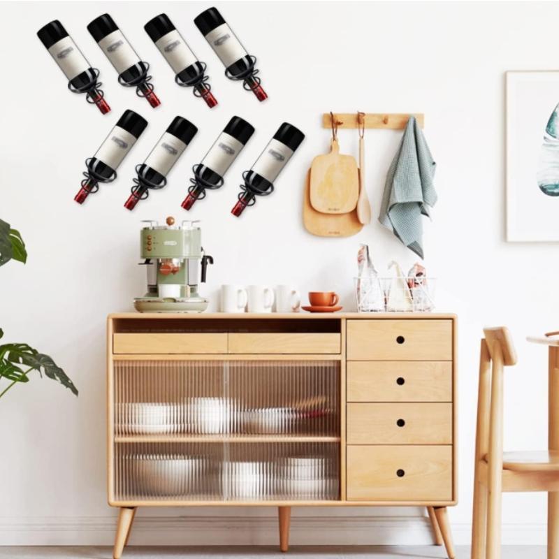 5 PCS Spiral Wine  Metal Wall Mounted Wine Racks,Wine Bottle Display Holder, Wine Rack for Organizer and Storage Multifunctional